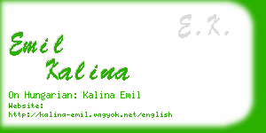emil kalina business card